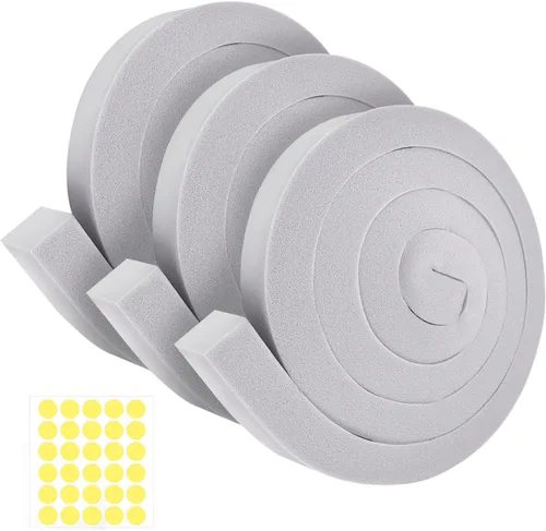 Miniatura 10 de Paquete de 2 cintas de espuma para aire acondicionado con adhesivo, 1 x 2 x 6.5 pies, kit de sellado de ventana de CA de alta resistencia, 2 PIEZAS