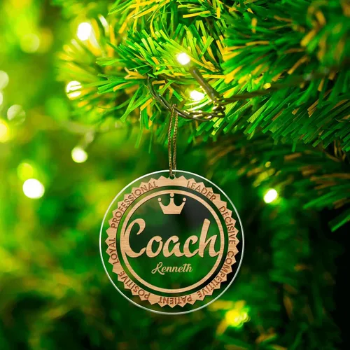 Miniatura 3 de CUBICER Juegos de adornos personalizados para entrenadores, instructor, adornos acrílicos blancos, decoraciones colgantes de pino de Navidad