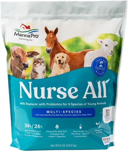 Miniatura 8 de Manna Pro Nurse All - Sustituto de leche multiespecie, ideal para terneros, corderos, cabras, potros, cerdos, llamas, crías de alpaca, cachorros
