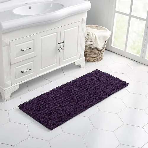 Miniatura 317 de Walensee Alfombra de baño antideslizante (24x17 pulgadas, rosa polvoriento) absorbente de agua, súper suave, lanuda de felpilla, lavable a máquina