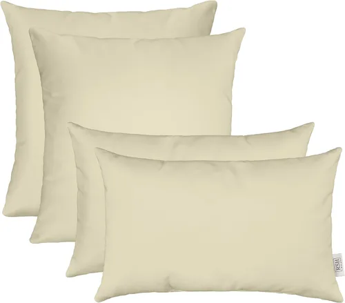 Miniatura 26 de RSH DECOR: Sunbrella Juego de 4 almohadas lumbares y cuadradas 20 x 12 pulgadas y 17 x 17 pulgadas Tela resistente al agua y a la decoloración
