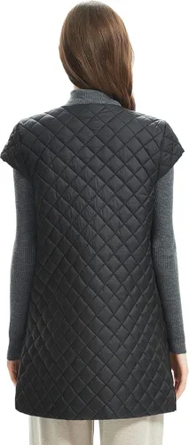 Miniatura 3 de Chaleco largo acolchado para mujer, ligero, con mangas casquillo, con bolsillos