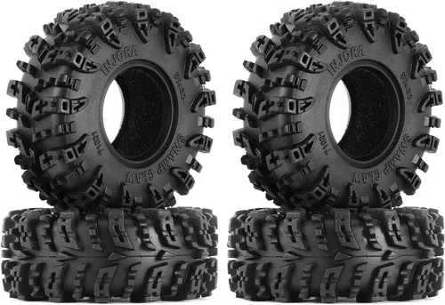 INJORA Neumáticos 1.0 - S5 Swamp Claw Mud Terrain Neumáticos para TRX4M AX24 SCX24 FCX24 1/18 1/24 RC Crawler Car, 2.205 x 0.906 in, T1021
