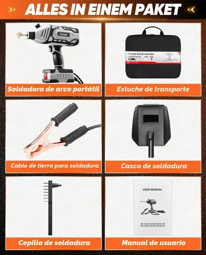 Miniatura 7 de Saker Máquina de soldadura portátil, soldador de arco de 110 V con inversor IGBT, 5 ajustes de corriente variable, se adapta a varillas de alambre