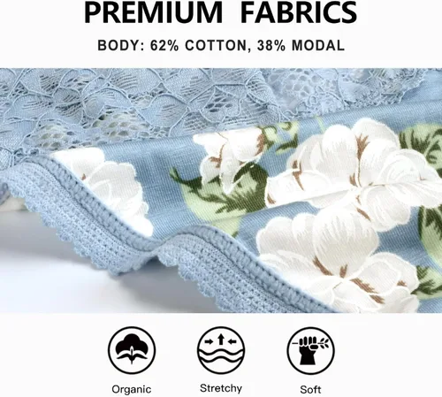 Miniatura 6 de voenxe Tangas de encaje sin costuras para mujer, ropa interior invisible, transpirable, cómoda, suave, corte láser, tanga, paquete de 5