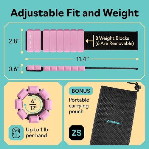 Miniatura 3 de Ankle Weights for Women and Wrist Weights for Women at Home - Arm and Leg Weights, Non-Slip Desig, Set of 2 (1 lb each)