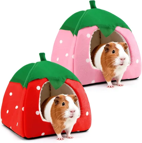Miniatura 15 de Cama de conejillo de indias, casa de conejo enano, accesorios para cueva, acogedor escondite para conejito, erizo, hurón, chinchilla y otros Rosa