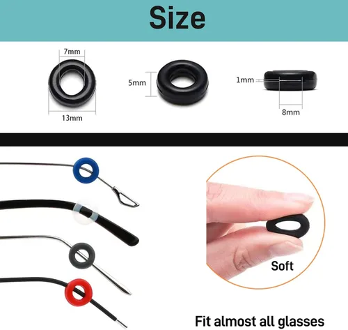 Miniatura 2 de 20 pares de agarres antideslizantes para gafas, soporte de silicona para gafas, retenedor de manga, ganchos para gafas para gafas para deportes, 20