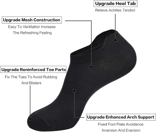 Miniatura 3 de Corlap 8Pairs Womens Ankle Athletic Running Socks White Thin No Show Low Cut With Tab Sport Short Socks