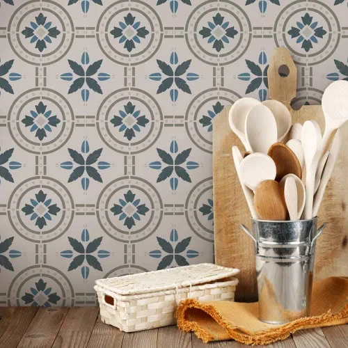 Miniatura 3 de Polanka - Plantilla de azulejos para pintar pisos de azulejos, plantillas de azulejos reutilizables para pisos de linóleo y cemento, pinta tu viejo