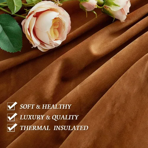 Miniatura 6 de RYB HOME - Cortinas opacas de terciopelo con presilla trasera, privacidad, bajo consumo, decoración retro para sala de estar, estilo cabaña, 52 x 90