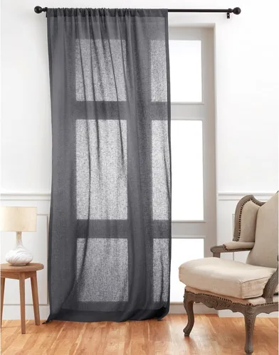 Miniatura 17 de Solino Home - Cortinas de lino de lino europeo de 108 pulgadas de largo, 100% lino puro verde álamo, 52 x 108 pulgadas de largo, cortinas de ventana