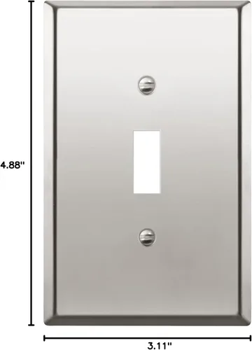 Miniatura 15 de ENERLITES Placa de Pared Metálica para Interruptor de Luz de Palanca, Acero Inoxidable 201, Resistente a la Corrosión, Tamaño Estándar 1-Gang 4.50