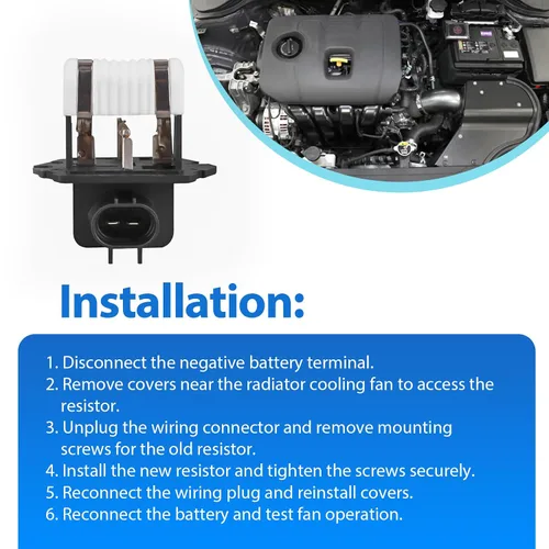 Miniatura 5 de Resistencia del ventilador de refrigeración del motor para Hyundai Elantra GT Sonata Kia Forte Soul Optima 2011-2017 reemplaza 25385-07550