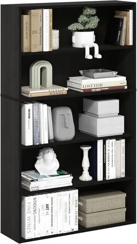 Miniatura 28 de Furinno Basic - Estantería de almacenamiento para librerías de 3 niveles, nogal oscuro