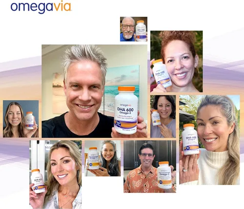 Miniatura 9 de OmegaVia DHA 600 mg - Suplementos ultra puros Omega-3 DHA para cerebro y ojos, embarazo y vitaminas prenatales DHA para mujeres, suplemento Omega 3