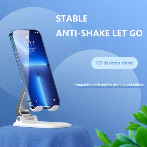 Miniatura 4 de VALINK Soporte de teléfono celular para escritorio ajustable en ángulo de altura Soporte de teléfono de metal de aluminio resistente, soporte Negro