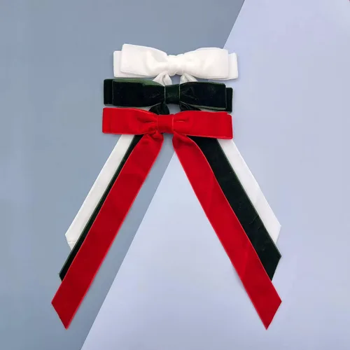 Miniatura 3 de Pinza para el pelo, lazos grandes de terciopelo para niñas de 5 pulgadas, pinzas de cocodrilo, accesorios para mujeres, niñas, niños pequeños, negro