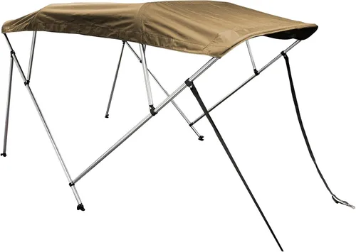 SavvyCraft Toldo Bimini de 4 Arcos para Barco Color Beige 4 Arcos 96" L 54" H 54"- 60" W con Funda y Postes Traseros