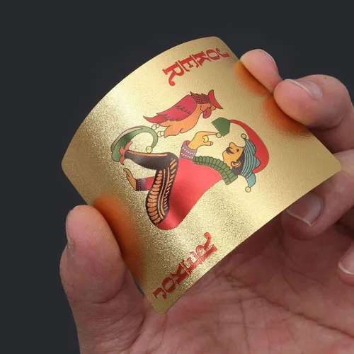 Miniatura 5 de EAY Cartas de póquer de lámina de diamante impermeables de lujo, cartas de plástico doradas con 1 oro y 1 plata