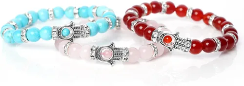 Miniatura 35 de Pulseras de cristal para mujeres y hombres, regalos de cumpleaños, hechas a mano de 0.236 in con cuentas de piedra para equilibrio de chakras