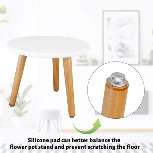 Miniatura 4 de Uneedem - Soporte para plantas de interior, mesa moderna de madera de mediados de siglo para plantas de interior, 8.9 pulgadas de alto para macetas
