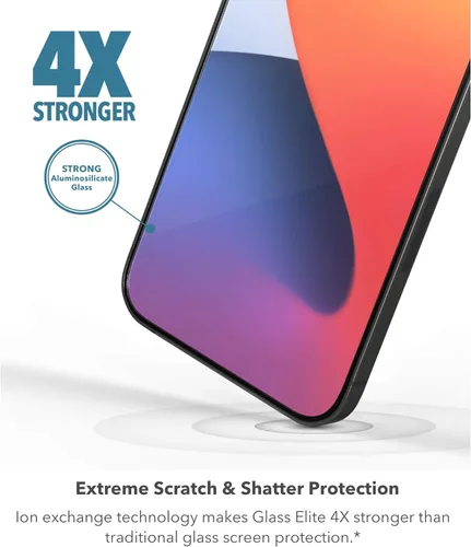 Miniatura 2 de ZAGG Glass Elite VisionGuard+ Protector de Pantalla - iPhone 12 Mini - Protección contra Impactos, Arañazos, Huellas Dactilares, Manchas