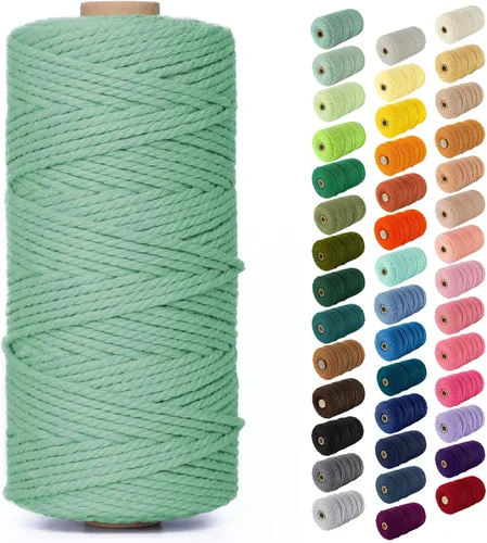 Miniatura 153 de Nook Theory - Cuerda de macramé de 3 mm, 220 yardas de cuerda de algodón, hilo de 4 mm y 5 mm, cuerda para manualidades, perfecta para colgantes