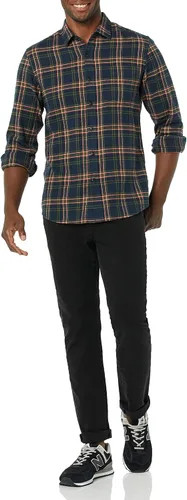 Miniatura 78 de Amazon Essentials Camisas de franela de manga larga para hombre, corte ajustado, a cuadros con botones