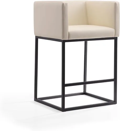 Miniatura 13 de Manhattan Comfort Embassy - Taburete de bar de metal gris y negro de 34 pulgadas