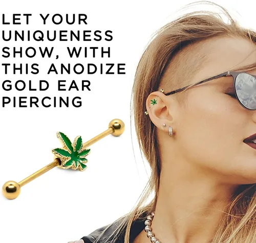 Miniatura 6 de Pierce2GO - Piercing para oreja (acero inoxidable, 0.49oz), color dorado