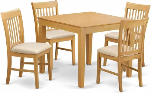 Miniatura 8 de East West Furniture OXNO3-MAH-C - Juego de mesa de comedor de 3 piezas contiene una mesa de cocina cuadrada y 2 sillas de comedor tapizadas de tela