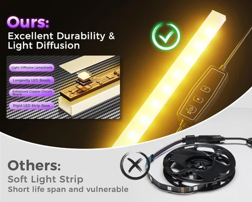 Miniatura 5 de ODK - Escritorio en forma de L de 53 pulgadas con iluminación LED, escritorio reversible para juegos con enchufes de alimentación, mesa de esquina