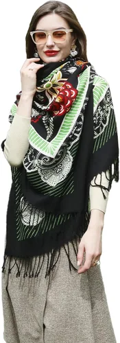 Miniatura 225 de DANA XU Manta de pashmina extragrande 100% de lana merina, bufanda de viaje, bufanda de cachemira para mujer, otoño e invierno, chal de gran