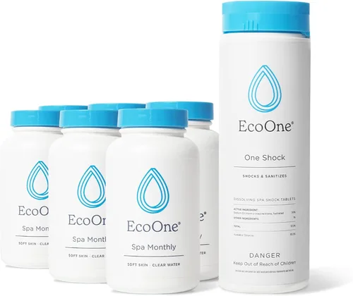Miniatura 8 de EcoOne Spa Mensual Tratamiento de Spa Suave y Natural Limpiador Acondicionador para Tina de Hidromasaje, Piscina y Spa Limpiador para Tina