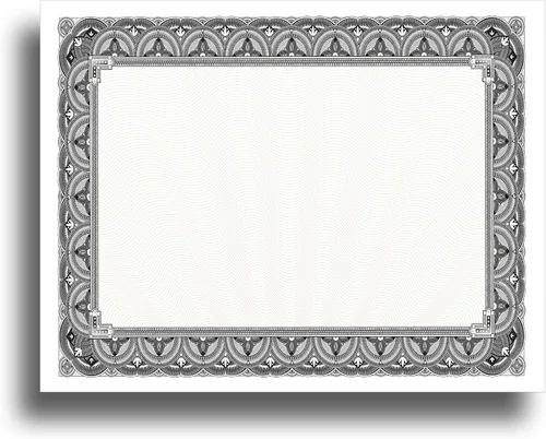 Papel de certificado grueso y pesado en blanco, paquete de 100 hojas, 8.5 x 11 pulgadas, certificado liso para impresora (borde negro)
