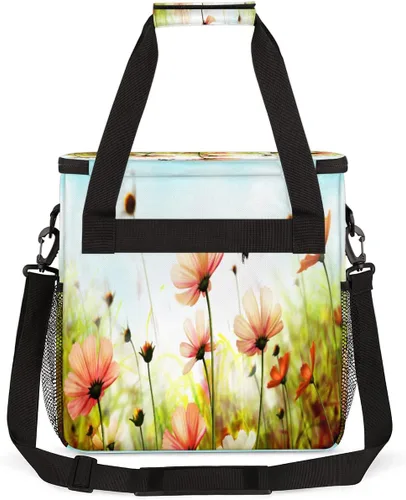 Miniatura 5 de Bolsa de café de flores de primavera, bolsa de almacenamiento de viaje colorida floral compatible con Keurig K-Mini o K-Mini Plus portátil de una