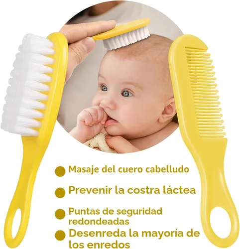 Miniatura 2 de Kit de aseo para bebé, juego de cuidado de seguridad para bebé con cepillo de pelo, peine, cortaúñas, aspirador nasal, kit de artículos esenciales