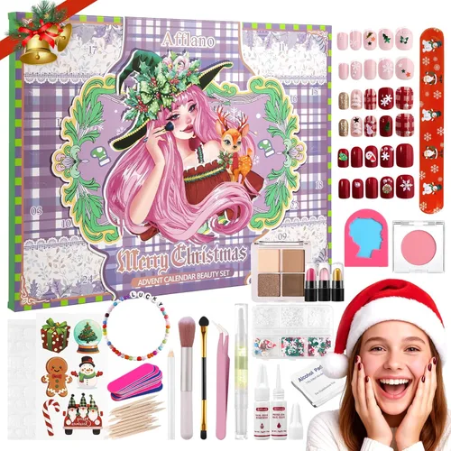 Miniatura 9 de Calendario de Adviento de maquillaje 2026, kit de regalo de maquillaje sorpresa de Navidad de DE'LANCI para mujeres, calendario de cuenta regresiva