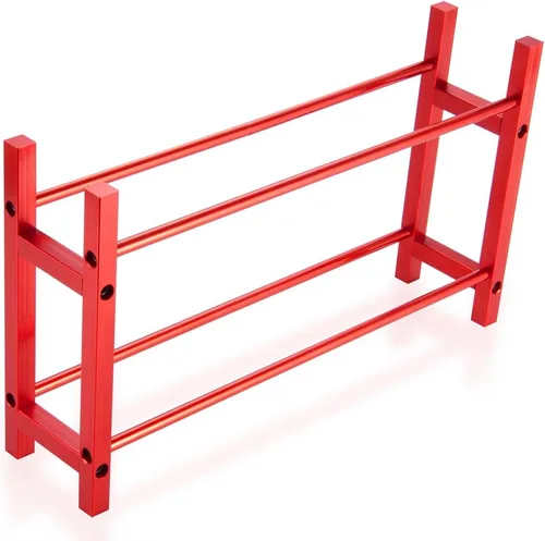 Miniatura 3 de RCHUBAM Ruedas de aleación de aluminio Estante de almacenamiento de neumáticos para 1/18 TRX4M Defender 1/24 Axial SCX24 RC Car (rojo)