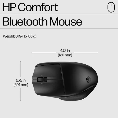 Miniatura 6 de HP Ratón Bluetooth 480 Comfort - Forma contorneada - Conecta hasta 3 dispositivos a través de botones programables Bluetooth® 5.3-6 - Compatible