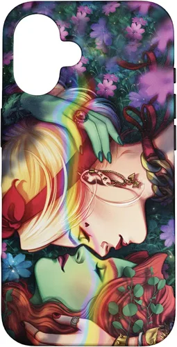 iPhone 16 DC Comics Pride Harley Quinn & Poison Ivy Nose Touch Case