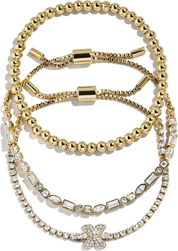Miniatura 31 de BaubleBar Juego de pulsera Pisa para mujer, tres pulseras de cuentas chapadas en oro, joyería de moda, regalo de moda