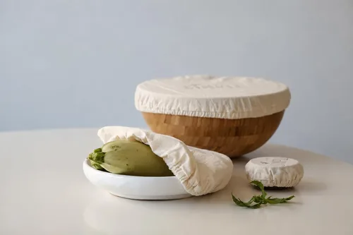 Miniatura 5 de Fundas reutilizables para tazones, tela 100% algodón para almacenamiento de alimentos, tapas elásticas orgánicas para tazones