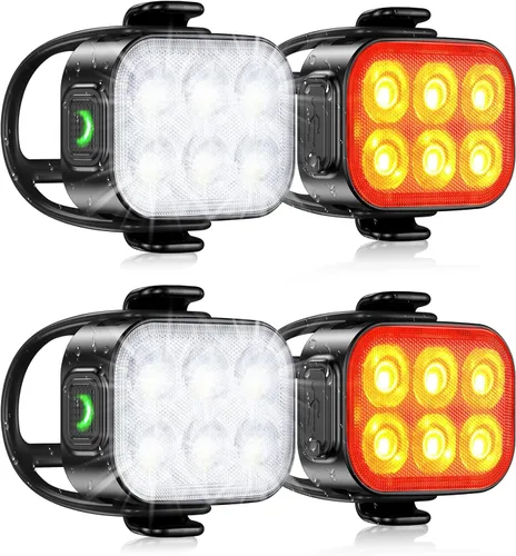Miniatura 8 de Zewdov Bike Lights for Night Riding, USB Rechargeable Bike Lights Front and Back, Waterproof IP65 Bicycle Light, 4+6 Modes Bike Headlight and Tail