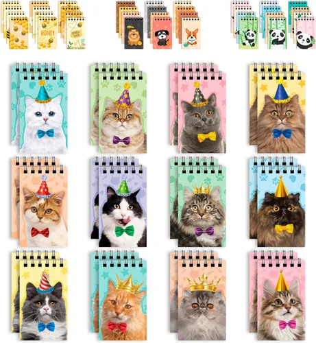 Miniatura 7 de Decorably Paquete de 24 Blocs de Notas de Favores de Fiesta de Abejorro para Niños - 12 Diseños Inspiradores de 2.4x4 pulgadas Bloc de Notas