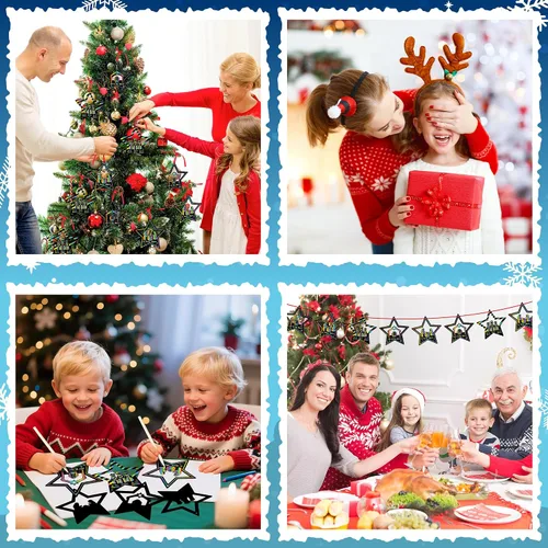 Miniatura 6 de CY2SIDE Juego de regalo de 60 piezas de tarjeta para rascar con estrella de Navidad para niños, papel mágico cristiano DIY para el nacimiento