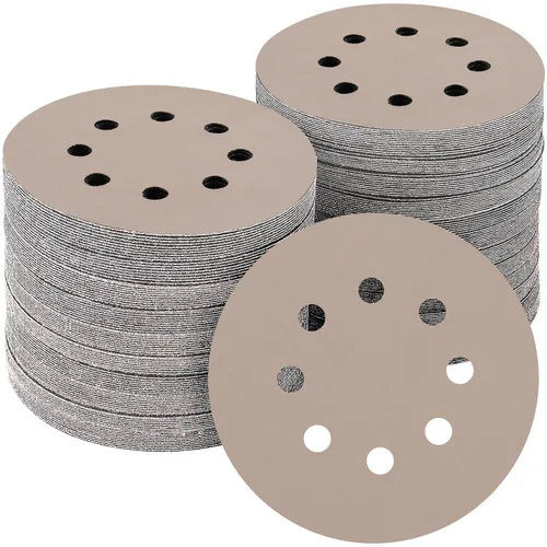 Miniatura 52 de 165 piezas, discos de lija de 5 pulgadas redondos, papel de lija de gancho y bucle para lijadora orbital aleatoria, grano 40 60 80 120 150 240 320