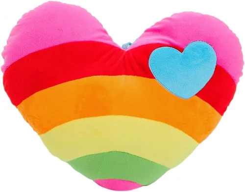 Almohada en forma de corazón arcoíris con forma de corazón, cojín para comedor, sofá, comedor, dormitorio, decoración de coche, día de San Valentín,