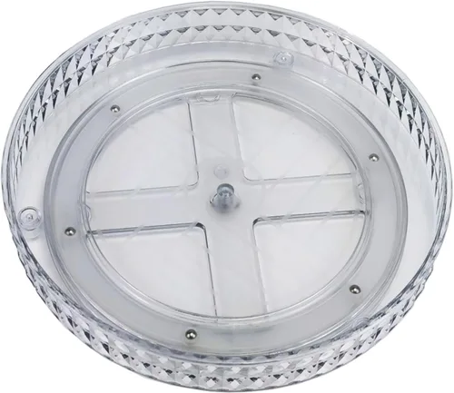Miniatura 12 de Mesa giratoria Lazy Susan de 9.25 pulgadas, organizador giratorio de plástico transparente para gabinete, refrigerador, rotación de 360°, fácil